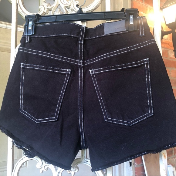 Carmar NWT Black denim distressed shorts size 23 High Rise Cut offs Daisy Dukes - Picture 5 of 6